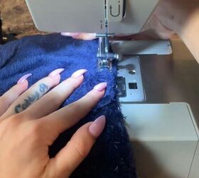 how to make fuzzy cozy pajamas out of a 16 walmart blanket, Sewing the pockets