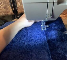 how to make fuzzy cozy pajamas out of a 16 walmart blanket, Sewing the elastic casing