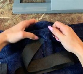 how to make fuzzy cozy pajamas out of a 16 walmart blanket, Inserting the elastic for the waist