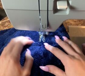 how to make fuzzy cozy pajamas out of a 16 walmart blanket, Closing the gap in the waistband