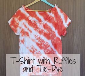 shirt with ruffles and tie dye