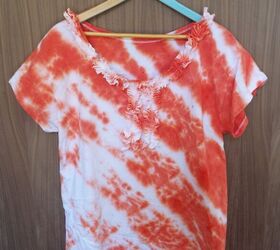 shirt with ruffles and tie dye