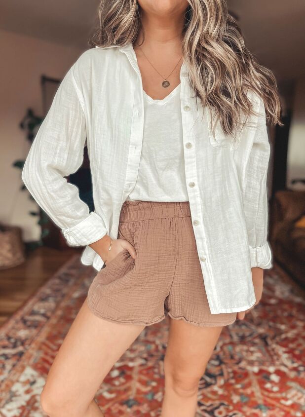 4 casual ways to wear a white 100 cotton button up top 2 for spring