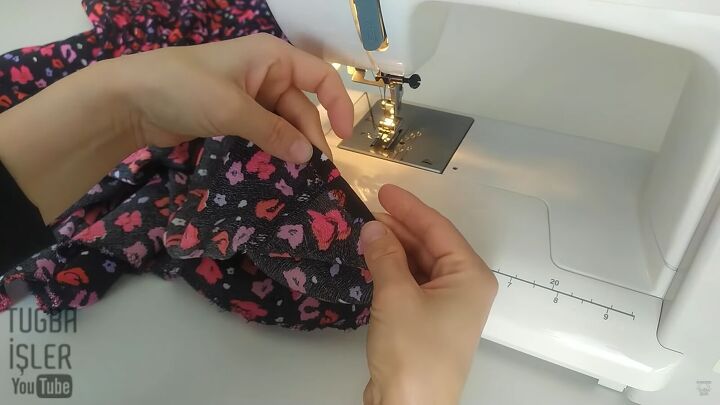 how to sew an a line dress without a pattern in 4 simple steps, Hemming the bottom of the dress