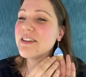 How to Make Pretty Resin Ocean Wave Earrings With Gold Foil