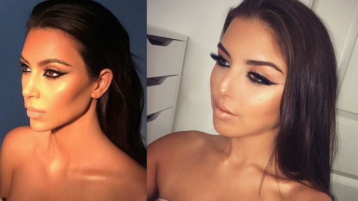 how to recreate kim kardashian s makeup complete with contour, Kim Kardashian makeup