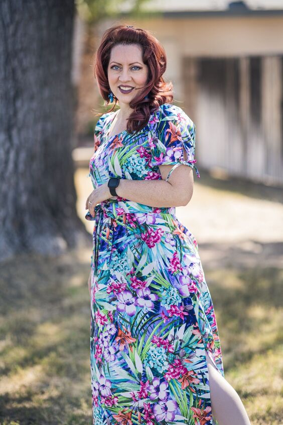 shift style maxi dress with the cutest sleeves
