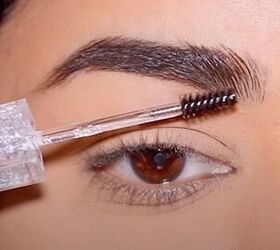 how to do simple 3 point eyebrow mapping to shape maintain brows, Applying brow gel to set eyebrows