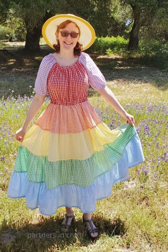 rainbow gingham dress diy