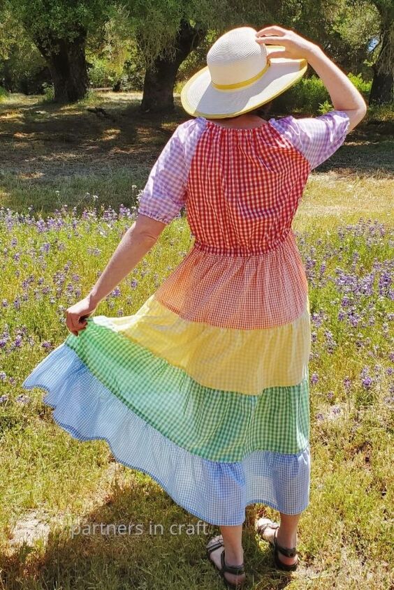 rainbow gingham dress diy
