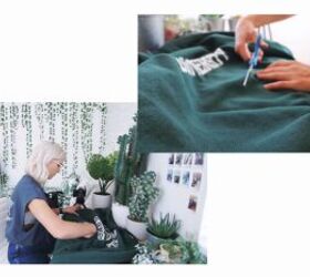 3 quick easy no sew thrift flips that will transform old clothes, Cutting the sweatshirt to a new length