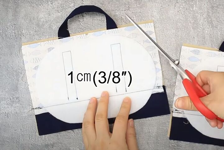 how to make a mini purse with a zipper lining in 7 simple steps, Cutting the oval shape