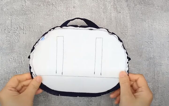 how to make a mini purse with a zipper lining in 7 simple steps, Sewing the zipper in place
