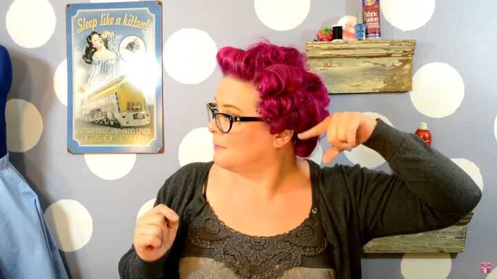 how to do a super cute vintage poodle updo in 7 simple steps, Direction of the curls on the sides