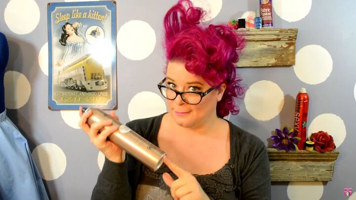 how to do a super cute vintage poodle updo in 7 simple steps, Spraying hairspray