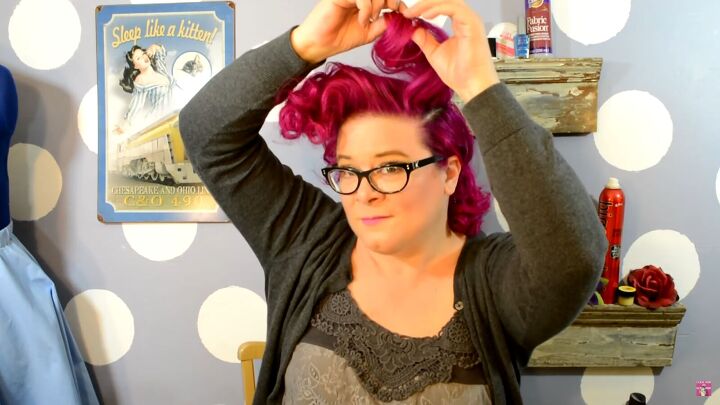 how to do a super cute vintage poodle updo in 7 simple steps, Spinning the curls around fingers to define it