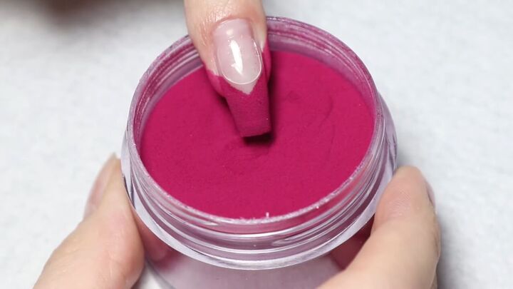 how to do easy cute chevron nail art designs with dip powder, Pink chevron nails