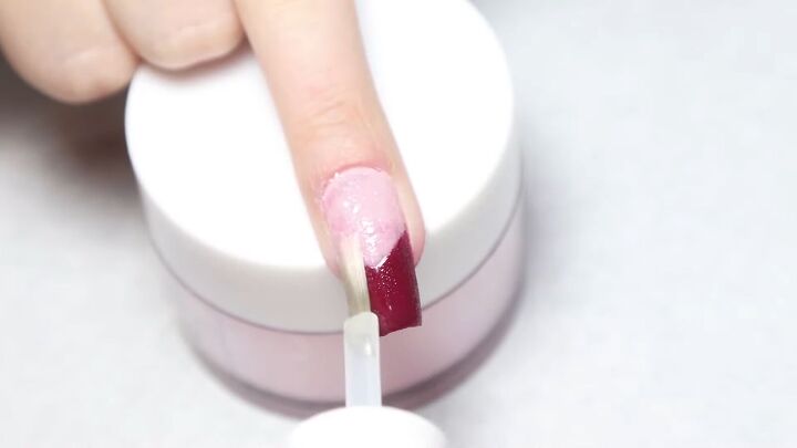 how to do easy cute chevron nail art designs with dip powder, Applying the activator over the top