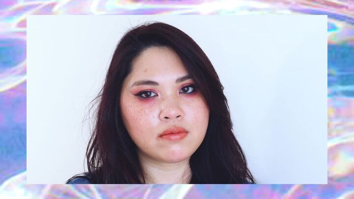 how to do sexy dramatic fox eye makeup with pops of pink purple, Colorful fox eye makeup