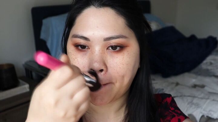 looking for a subtle sultry look try this soft glam makeup tutorial, Applying BB cream with a brush