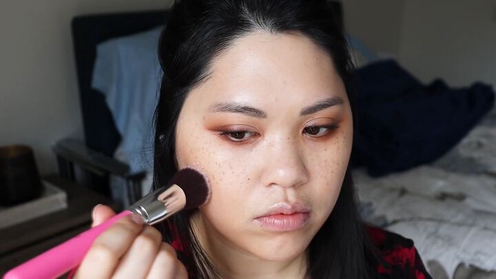 looking for a subtle sultry look try this soft glam makeup tutorial, Applying a blush serum