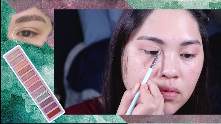 how to do the popular white dot eyeliner trend from tiktok, Carving out a highlight area