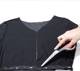 how to cut a t shirt into a crop top in 4 super cute ways, Cutting the bottom off the t shirt