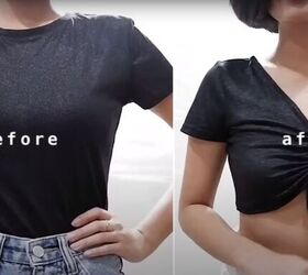 turning a shirt into a crop top