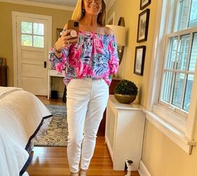 what we wear under it all stylish monday and link up party, Lori has attended the Masters the past several years and her bare shoulder Lilly Pulitzer outfits were perfect for the event