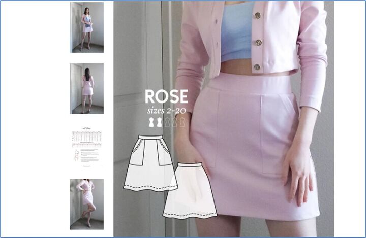 how to make a cute a line mini with the rose miniskirt sewing pattern, Rose miniskirt sewing pattern