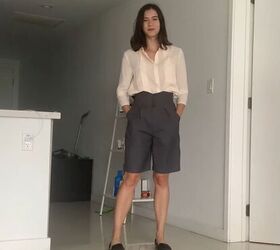20 easy work from home outfits that balance comfy with professional, Knee length shorts for work
