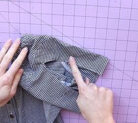 how to sew a cute summer top out of an old gingham shirt, Adding buttonholes to the gingham top