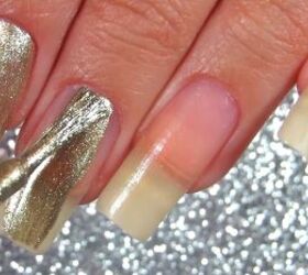 How to Do Elegant White & Gold Nails With a Half-Moon Manicure | Upstyle