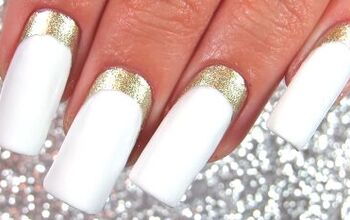 How to Do Elegant White & Gold Nails With a Half-Moon Manicure