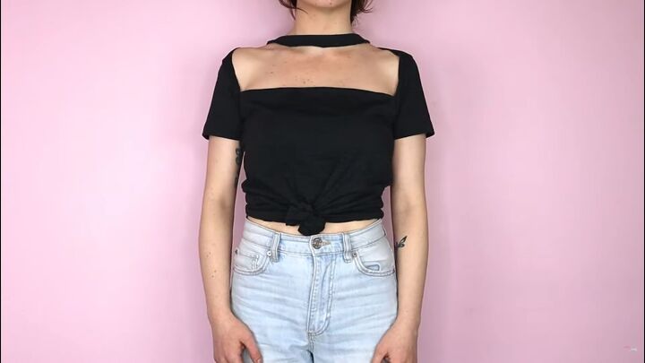 6 unique diy cut out t shirt designs that are quick easy to do, Front cut out t shirt