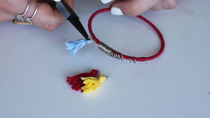 5 quick easy diy bracelets you can make for the summer, Adding tassels to the bracelet