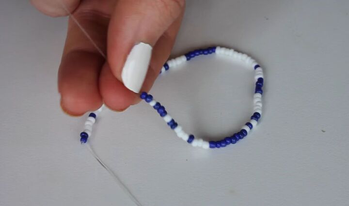 5 quick easy diy bracelets you can make for the summer, Threading beads onto jewelry cord