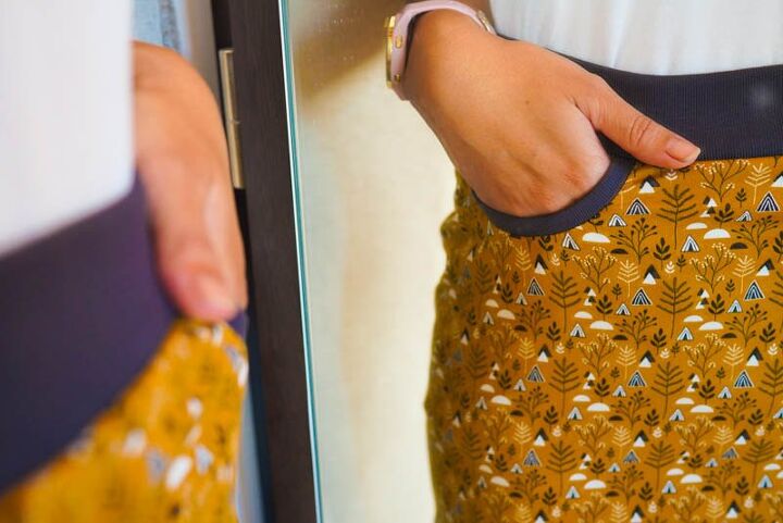 how to sew a simple knit skirt with pockets playful