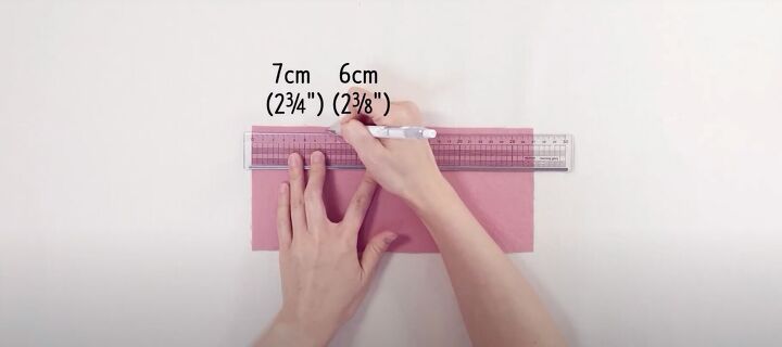how to make a cute diy cardholder wallet quickly easily, Marking the larger piece of fabric