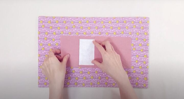 how to make a cute diy cardholder wallet quickly easily, Attaching fusible interfacing