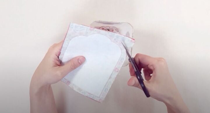 how to make a cute diy cardholder wallet quickly easily, Trimming the excess fabric