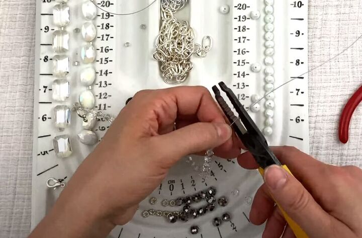how to make multi strand bracelets with beads chain, Cutting off the excess wire