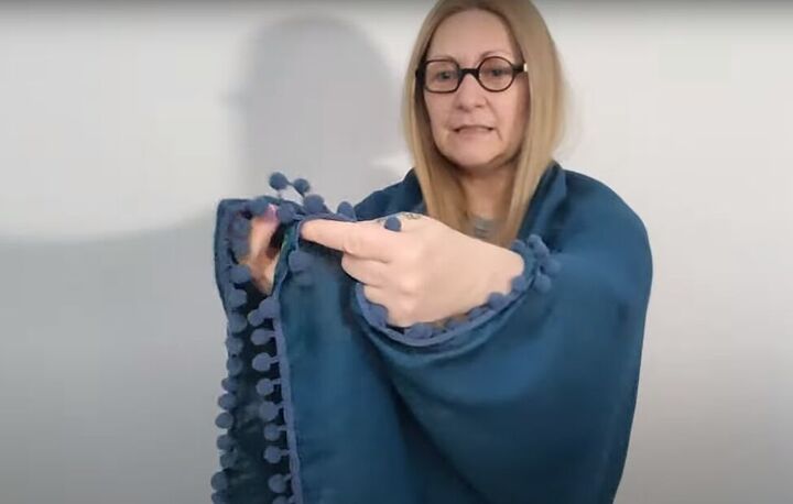 how to easily turn a scarf into cardigan in just 2 simple steps, Finding the sleeve position by measuring wrist to wrist