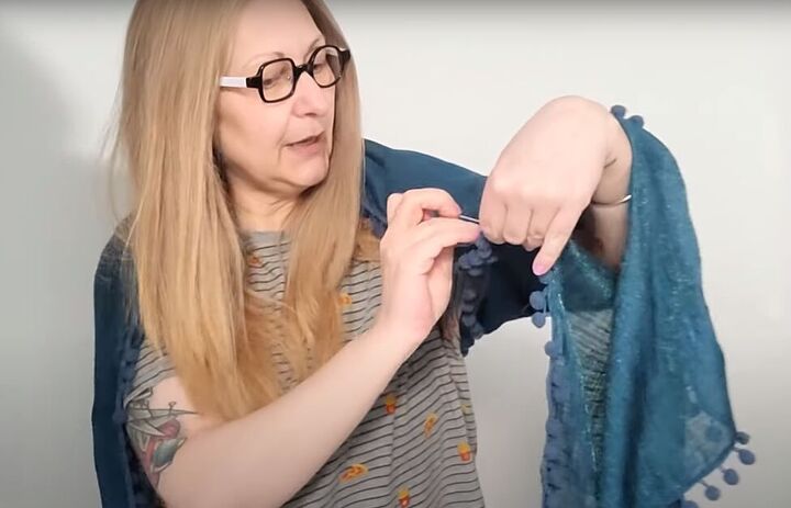 how to easily turn a scarf into cardigan in just 2 simple steps, How to make a cardigan from a scarf