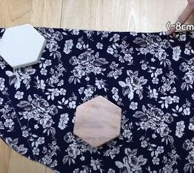 how to sew a beautiful diy butterfly top with flowy tie sleeves, Making the neckline