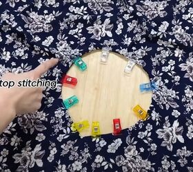 how to sew a beautiful diy butterfly top with flowy tie sleeves, Pinning the neckline