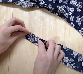 how to sew a beautiful diy butterfly top with flowy tie sleeves, Folding the ties