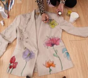 how to create a unique blazer with a diy watercolor fabric technique, How to paint clothes with dye