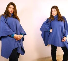 how to make a fleece poncho with a hood using just 2 seams
