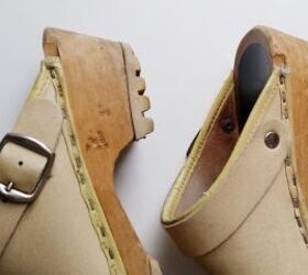 how to fix and paint vintage wooden clogs